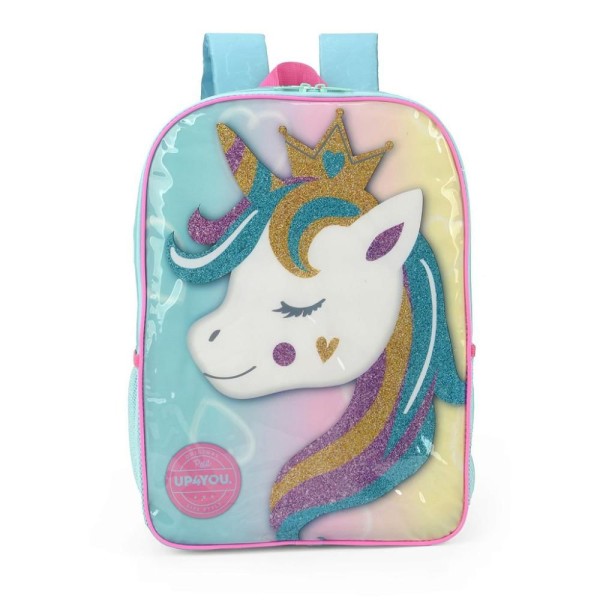 Encontraproduto.com.br - Mochila de Costas Luxcel Up4You Unicórnio Verde