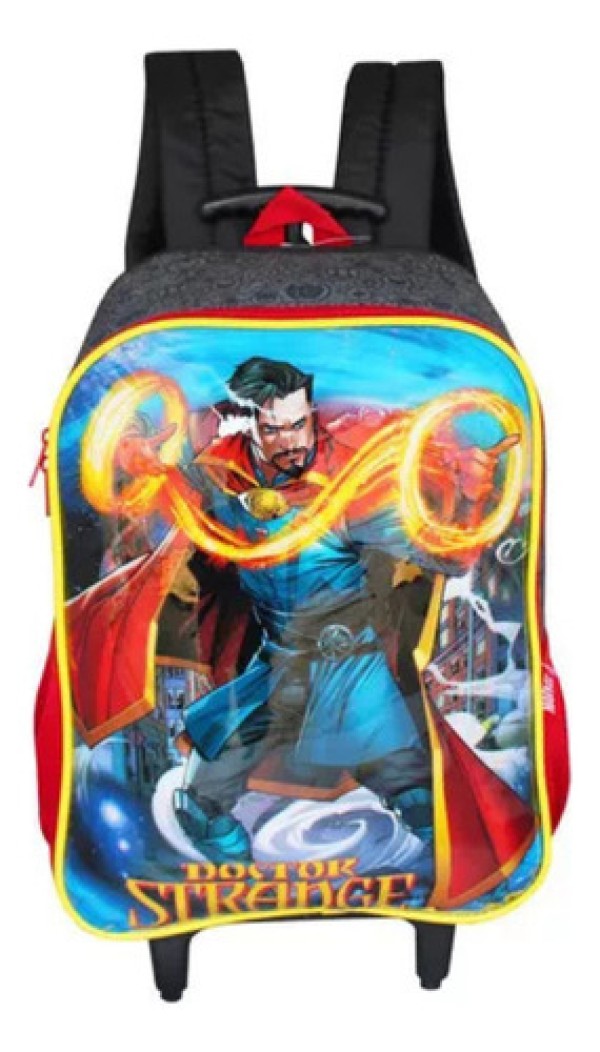 Encontraproduto.com.br - Kit Mochila Rodinhas Lancheira Luxcel Avengers Dr Estranho