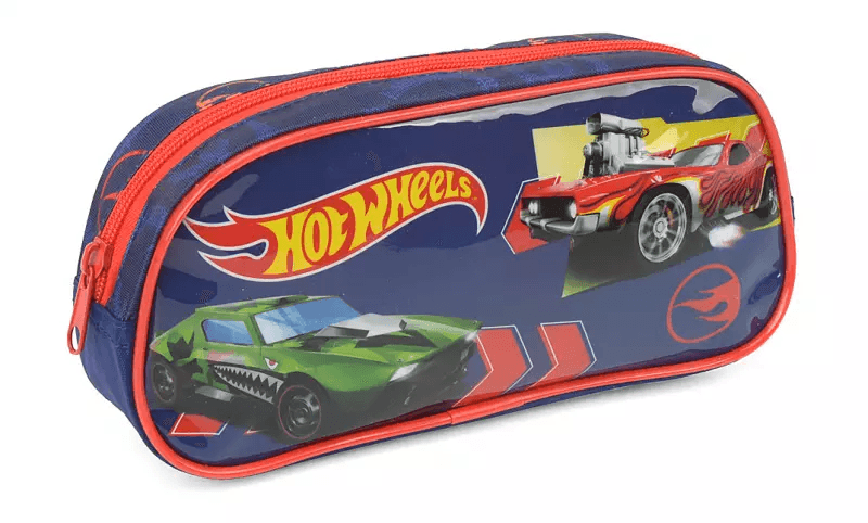 Estojo Escolar Maxlog Hot Wheels - Azul