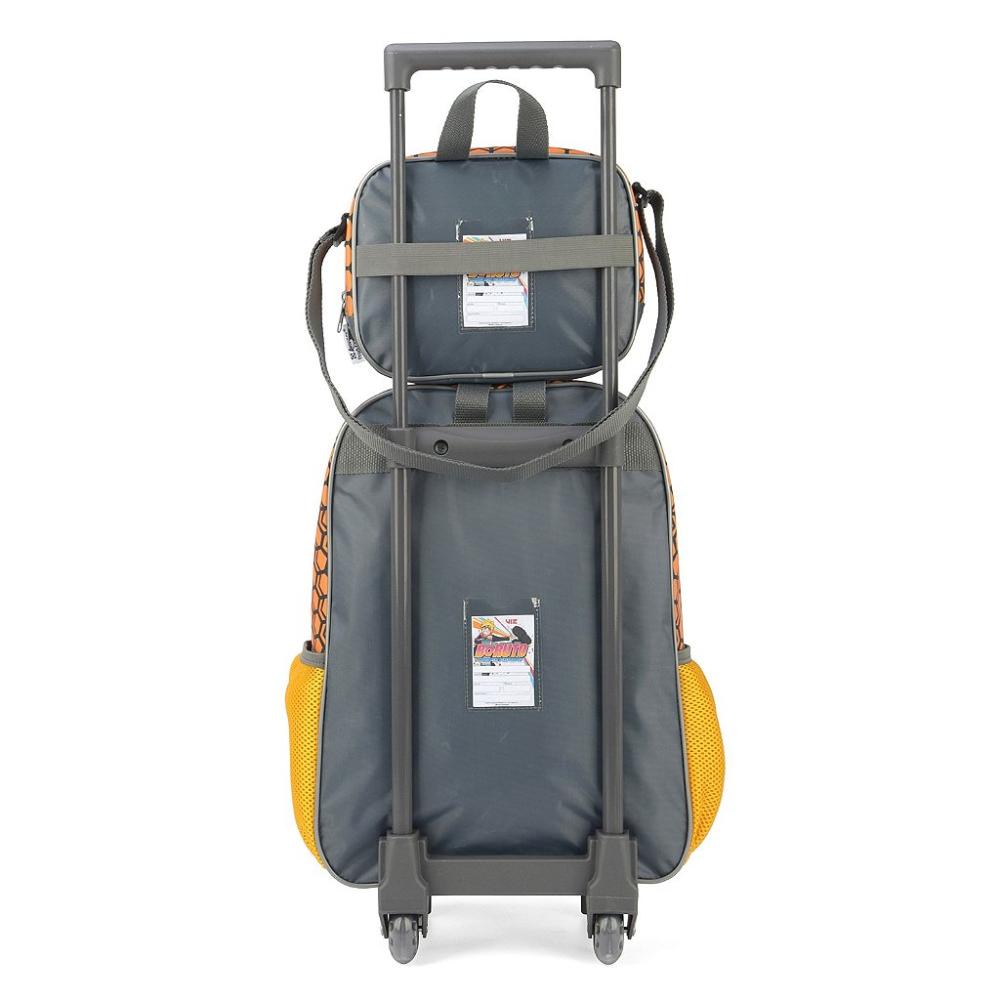 Encontraproduto.com.br - Kit Mochila de Rodinhas Lancheira Luxcel Boruto Laranja