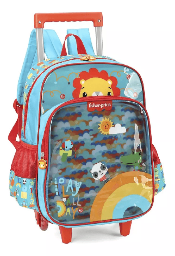 Encontraproduto.com.br - Mochila Infantil Com Rodas Fisher Price Azul