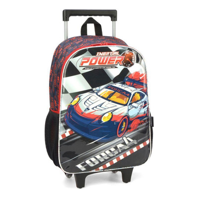 Kit Mochila de Rodinhas Lancheira Luxcel Força 4 Vermelho