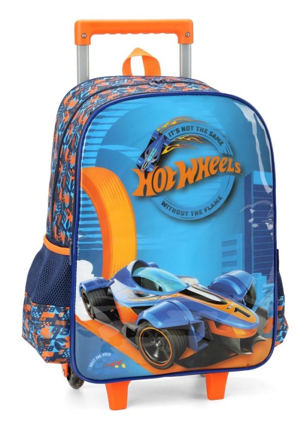 Encontraproduto.com.br - MOCHILA RODAS INFANTIL MASCULINA HOT WHEELS AZUL IC39152HW-AZ MAXLOG