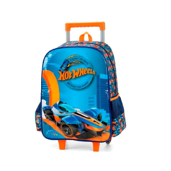 Encontraproduto.com.br - MOCHILA RODAS INFANTIL MASCULINA HOT WHEELS AZUL IC39152HW-AZ MAXLOG