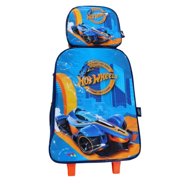 Encontraproduto.com.br - MOCHILA RODAS INFANTIL MASCULINA HOT WHEELS AZUL IC39152HW-AZ MAXLOG