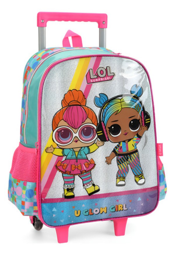 Kit Mochila de Rodinhas Lancheira Luxcel Lol Suprise Verde