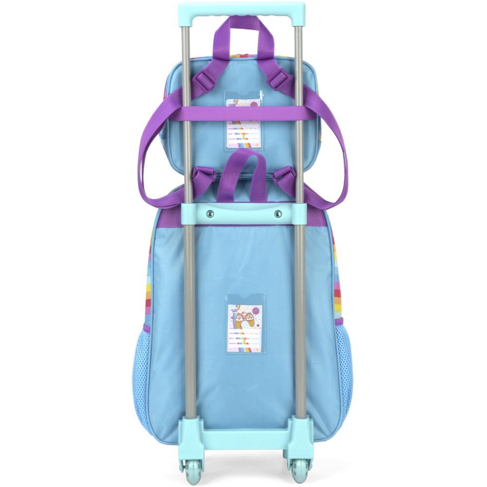 Encontraproduto.com.br - Kit Mochila de Rodinhas Lancheira Luxcel Up4You Game Azul
