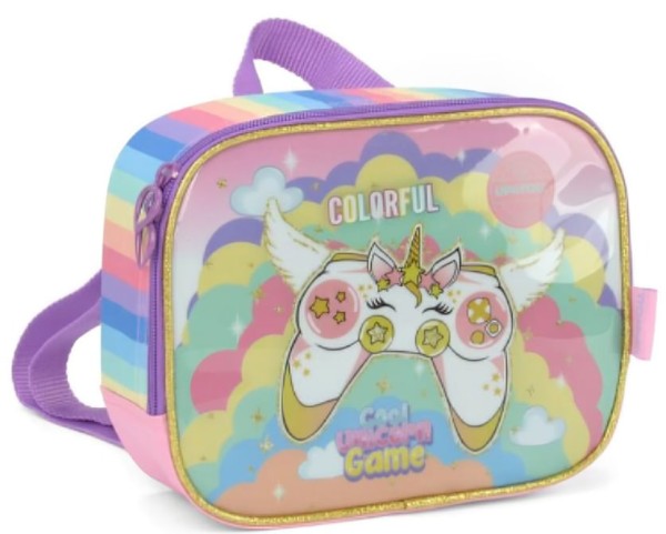 Encontraproduto.com.br - Lancheira Unicórnio Game Rosa