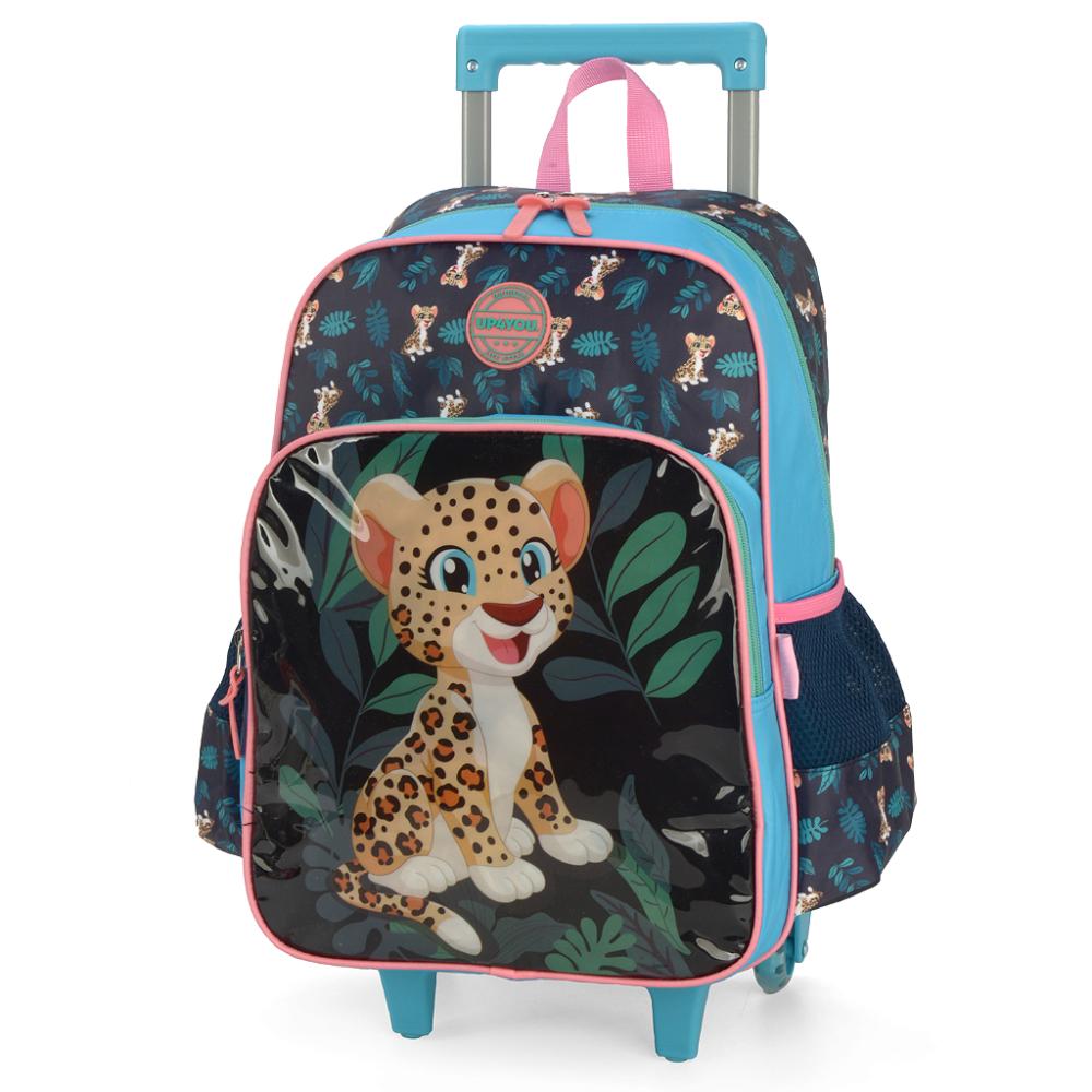 Encontraproduto.com.br - Mochila de Rodinhas Sem Alça Luxcel Up4You Onça Verde