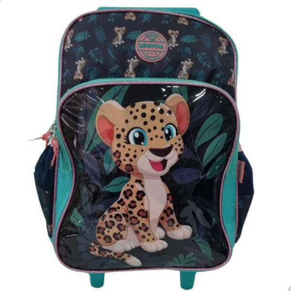 Encontraproduto.com.br - Mochila de Rodinhas Sem Alça Luxcel Up4You Onça Verde
