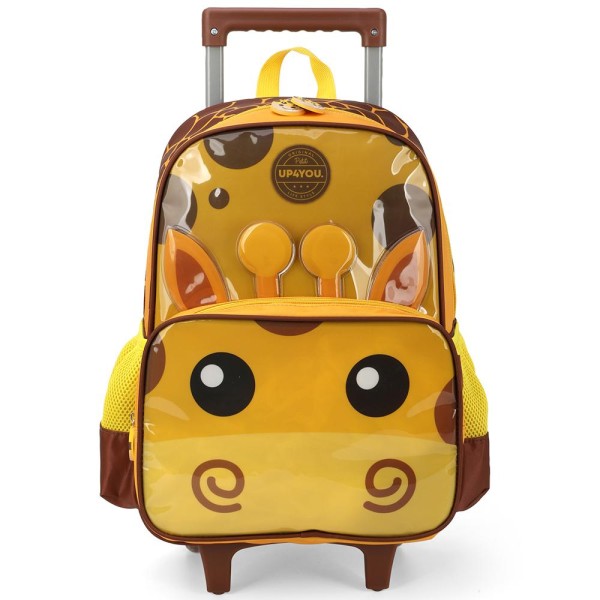 Encontraproduto.com.br - Mochila de Rodinhas Sem Alça Luxcel Up4You Girafa Amarelo