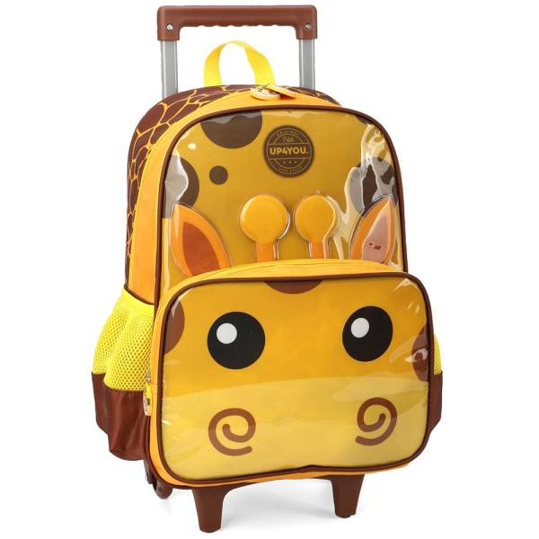 Encontraproduto.com.br - Mochila de Rodinhas Sem Alça Luxcel Up4You Girafa Amarelo