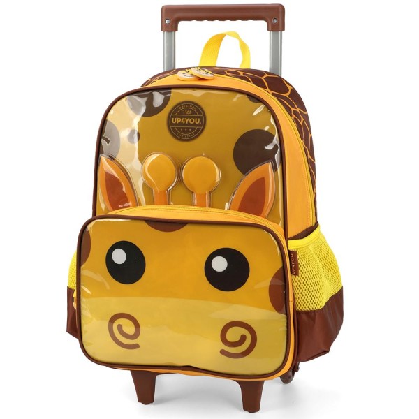 Encontraproduto.com.br - Mochila de Rodinhas Sem Alça Luxcel Up4You Girafa Amarelo