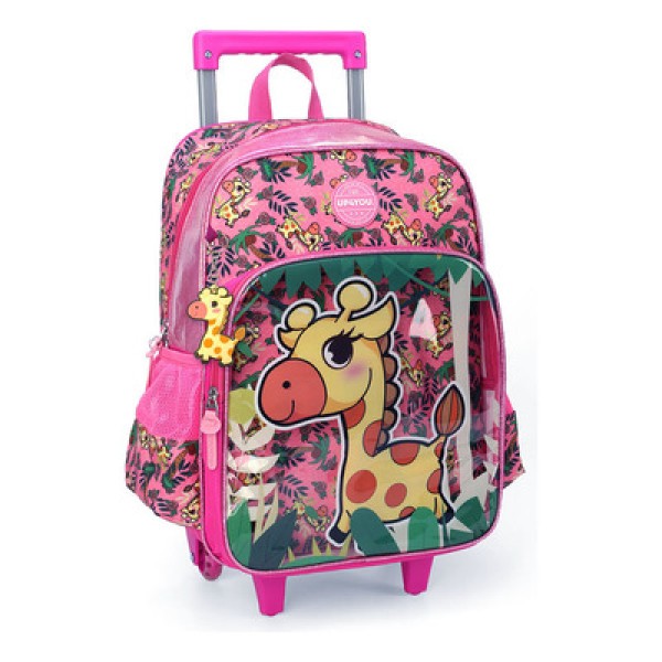 Encontraproduto.com.br - Mochila de Rodinhas Sem Alça Luxcel Up4You Girafa Amarelo
