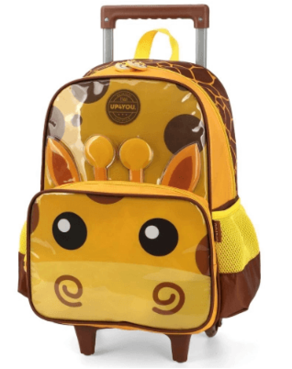 Encontraproduto.com.br - Mochila de Rodinhas Sem Alça Luxcel Up4You Girafa Amarelo