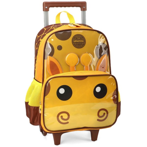 Encontraproduto.com.br - Mochila de Rodinhas Sem Alça Luxcel Up4You Girafa Amarelo