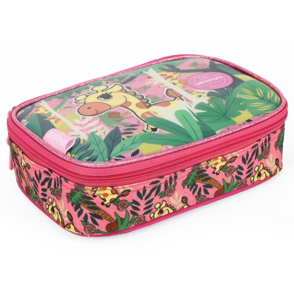 Encontraproduto.com.br - Estojo Box 100 Pens Luxcel Up4You Girafa Pink