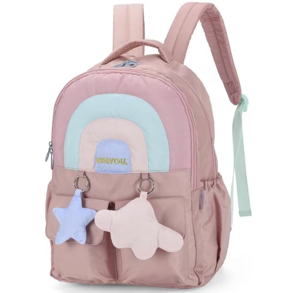 Encontraproduto.com.br - Mochila de Costas Luxcel Up4You Estrelas Rosa
