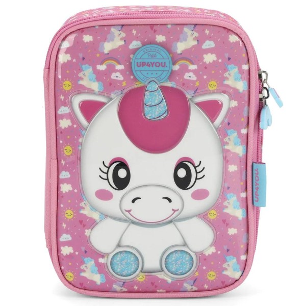 Encontraproduto.com.br - Estojo Box 100 Pens Luxcel Up4You Unicórnio Pink