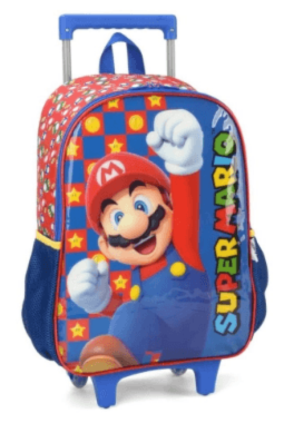 Encontraproduto.com.br - MOCHILA RODAS INFANTIL MASCULINA SUPER MARIO VERMELHO IC39432MO-VM MAX