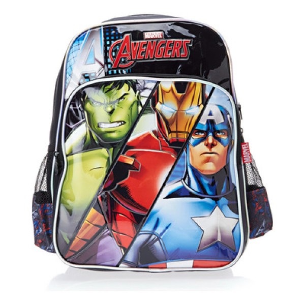 Encontraproduto.com.br - Kit Mochila de Rodinhas e Lancheira Luxcel Avengers Azul