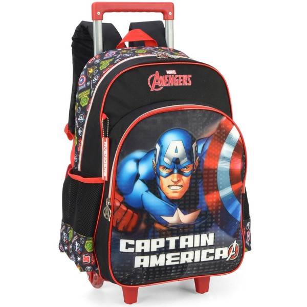 Encontraproduto.com.br - Mochila de Rodinhas Com Alça Luxcel Avengers Preto