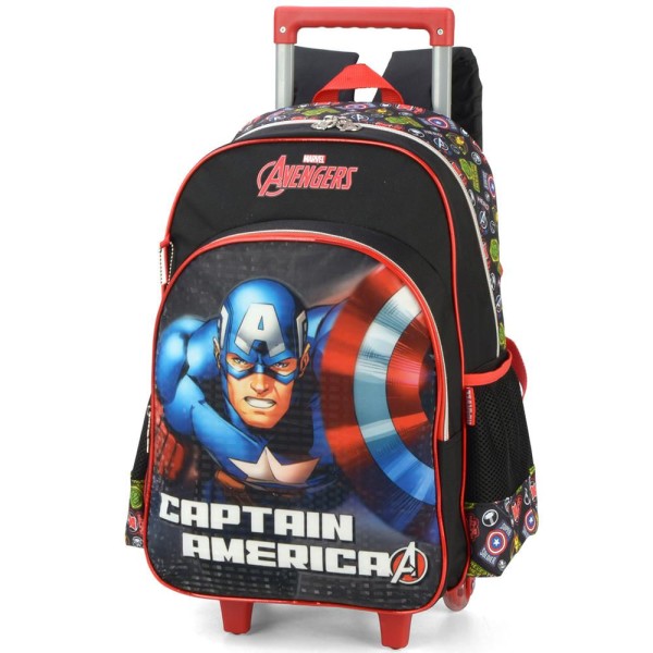 Encontraproduto.com.br - Mochila de Rodinhas Com Alça Luxcel Avengers Preto
