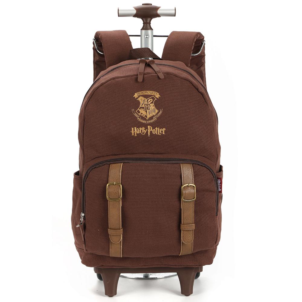 Encontraproduto.com.br - Mochila de Rodinhas Com Alça Luxcel Happy Potter Marrom