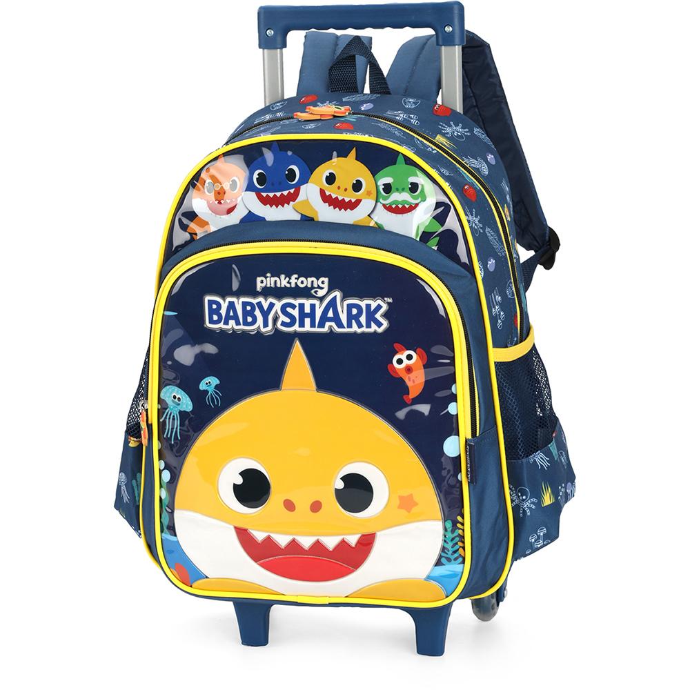 Encontraproduto.com.br - Mochila de Rodinhas Com Alça Luxcel Baby Shark Azul