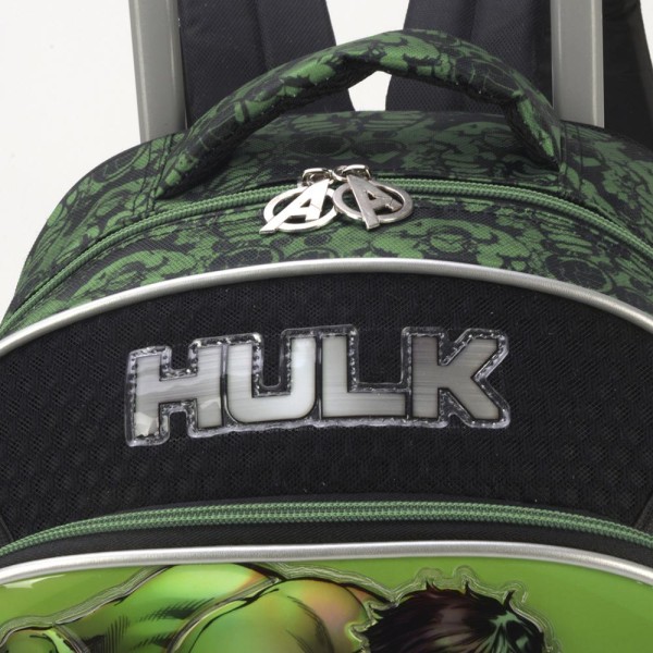 Encontraproduto.com.br - Mochila de Rodinhas Com Alça Luxcel Avengers Hulk Verde