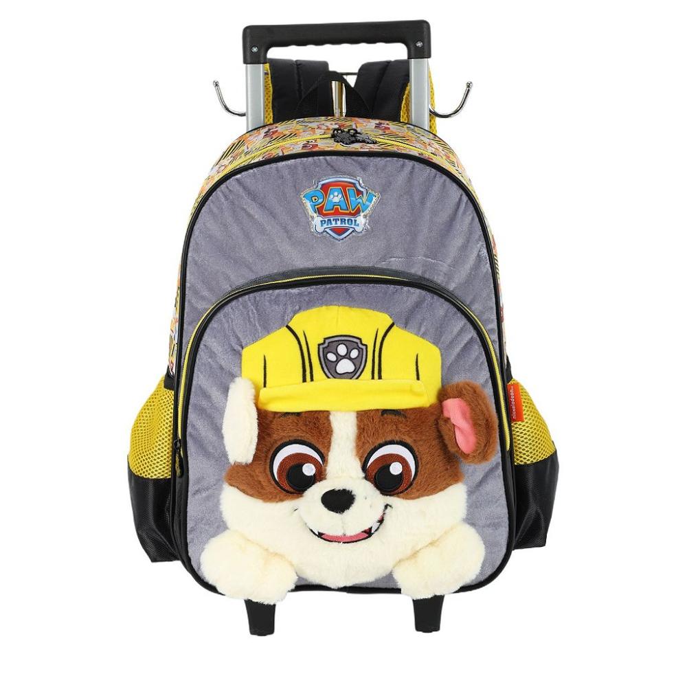 Mochila de Rodinhas Com Alça Luxcel Patrulha Canina Amarelo
