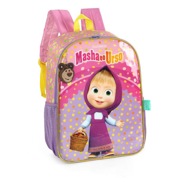 Encontraproduto.com.br - Mochila de Costas Luxcel Masha e o Urso Violeta