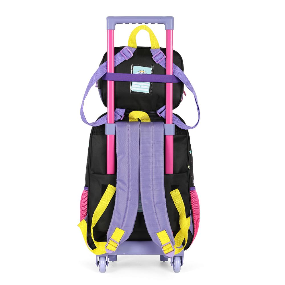 Kit Mochila Rodinhas e Lancheira Luxcel Unicórnio Violeta
