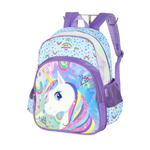 Encontraproduto.com.br - Mochila de Costas Luxcel Up4You Unicórnio Colorido Violeta