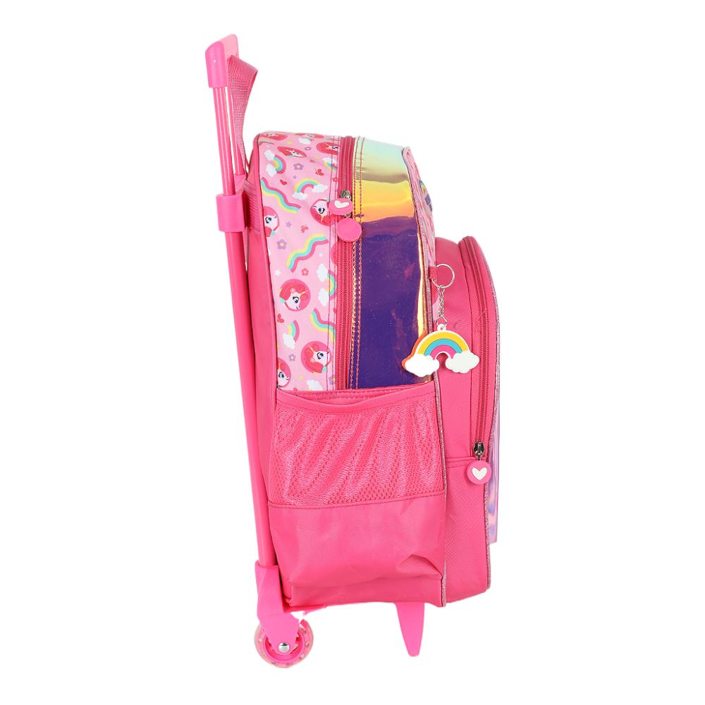 Encontraproduto.com.br - Mochila de Rodinhas Sem Alça Luxcel Up4You Unicórnio Pink