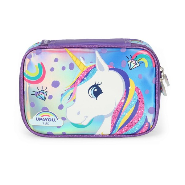 Encontraproduto.com.br - Estojo Box 100 Pens Luxcel Up4You Unicórnio Violeta