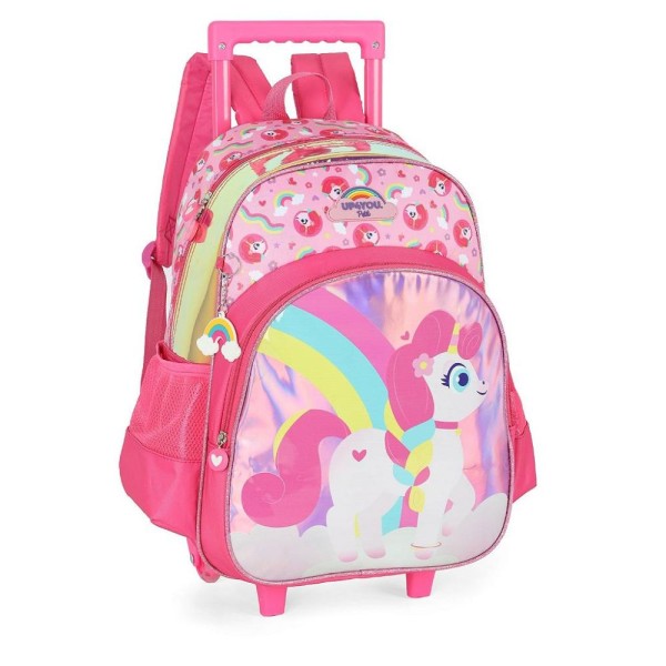 Encontraproduto.com.br - Mochila de Rodinhas Com Alça Luxcel Up4You Unicórnio Pink