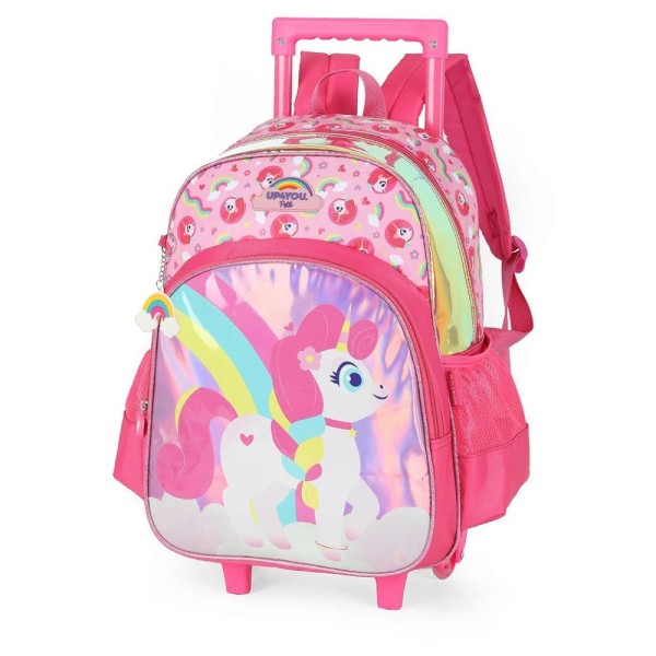 Encontraproduto.com.br - Mochila de Rodinhas Com Alça Luxcel Up4You Unicórnio Pink