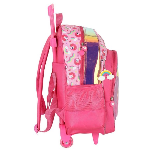Encontraproduto.com.br - Mochila de Rodinhas Com Alça Luxcel Up4You Unicórnio Pink