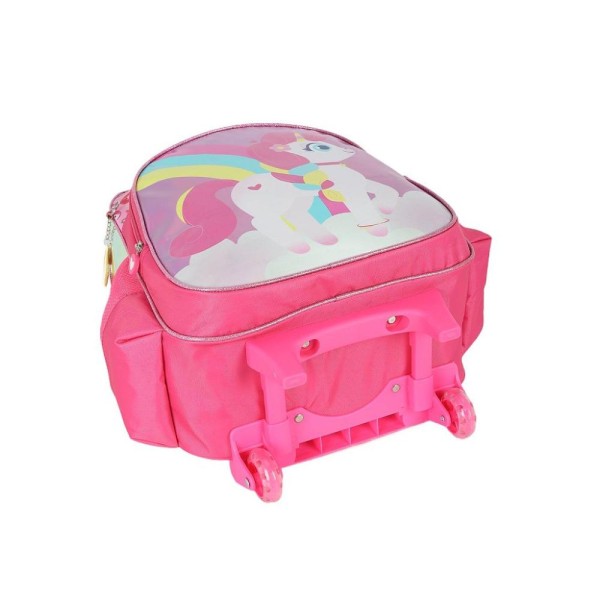 Encontraproduto.com.br - Mochila de Rodinhas Com Alça Luxcel Up4You Unicórnio Pink