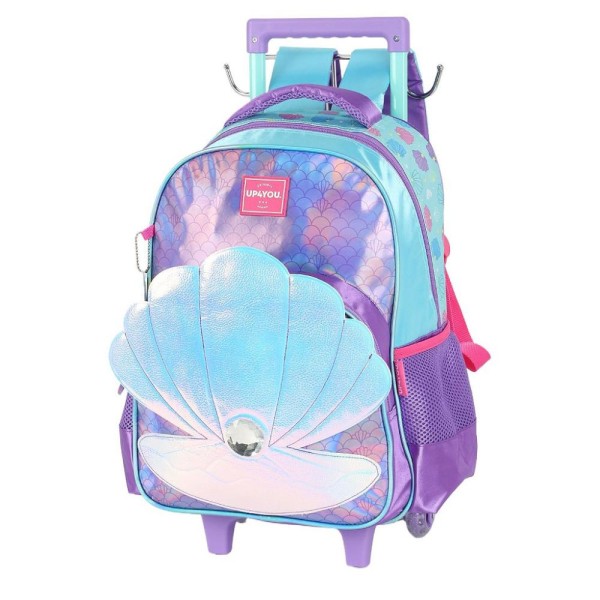 Encontraproduto.com.br - Mochila de Rodinhas Com Alça Luxcel Up4You Concha Violeta