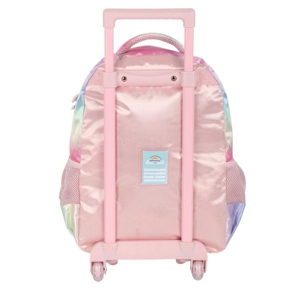 Encontraproduto.com.br - Mochila Rodinhas Sem Alça Luxcel Up4You ArcoIris Nuvem Rosa