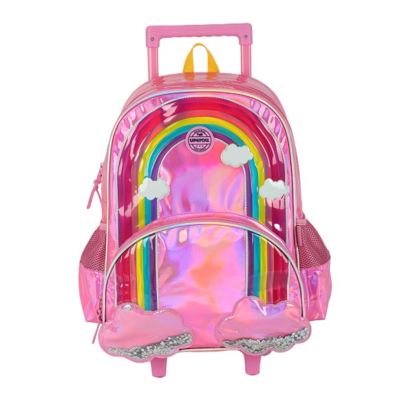 Mochila de Rodinhas Sem Alça Luxcel Up4You ArcoIris Pink