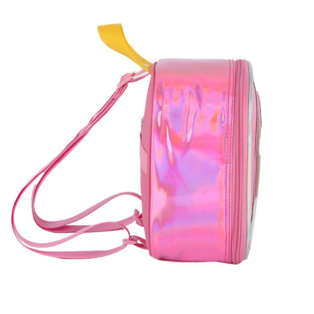 Encontraproduto.com.br - Kit Mochila Sem Alça Lancheira Estojo Luxcel ArcoIris Pink