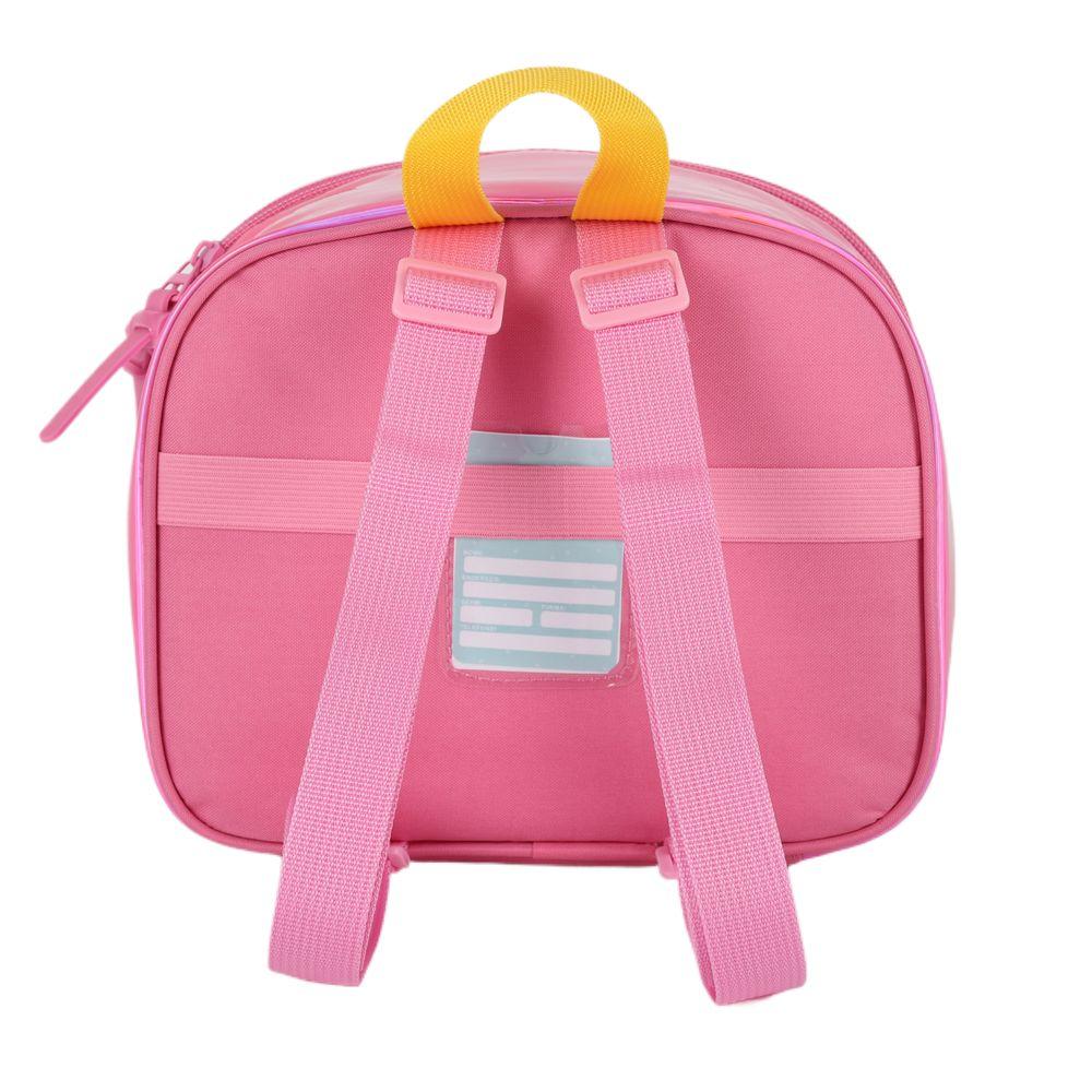Encontraproduto.com.br - Kit Mochila Sem Alça Lancheira Estojo Luxcel ArcoIris Pink