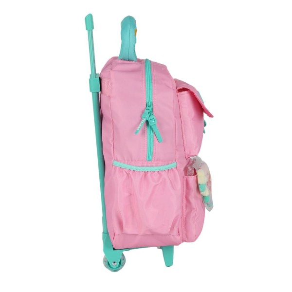 Encontraproduto.com.br - Mochila de Rodinhas Sem Alça Luxcel Up4You Pompom Rosa