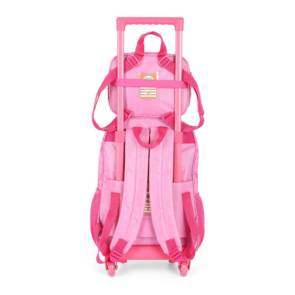 Encontraproduto.com.br - Kit Mochila Rodinhas e Lancheira Luxcel Turma da Mônica Rosa