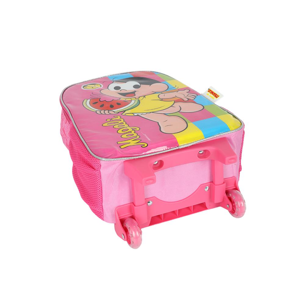 Encontraproduto.com.br - Kit Mochila Rodinhas e Lancheira Luxcel Turma da Mônica Rosa