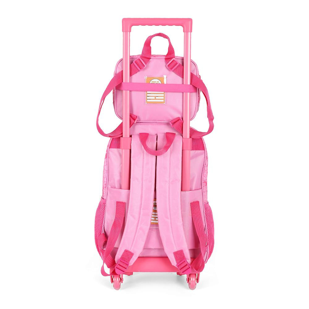 Encontraproduto.com.br - Kit Mochila Rodinhas e Lancheira Luxcel Turma da Mônica Rosa