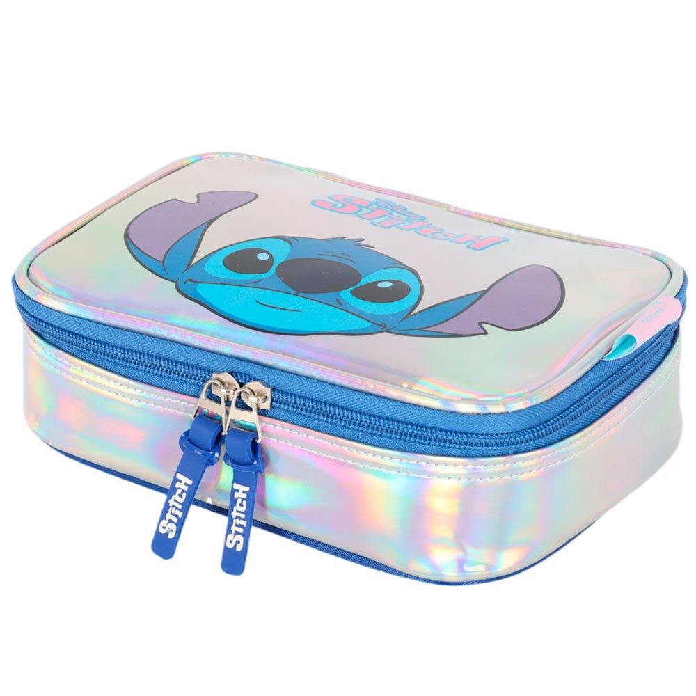 Encontraproduto.com.br - Estojo Escolar Stitch Luxcel Prata EI41684SC